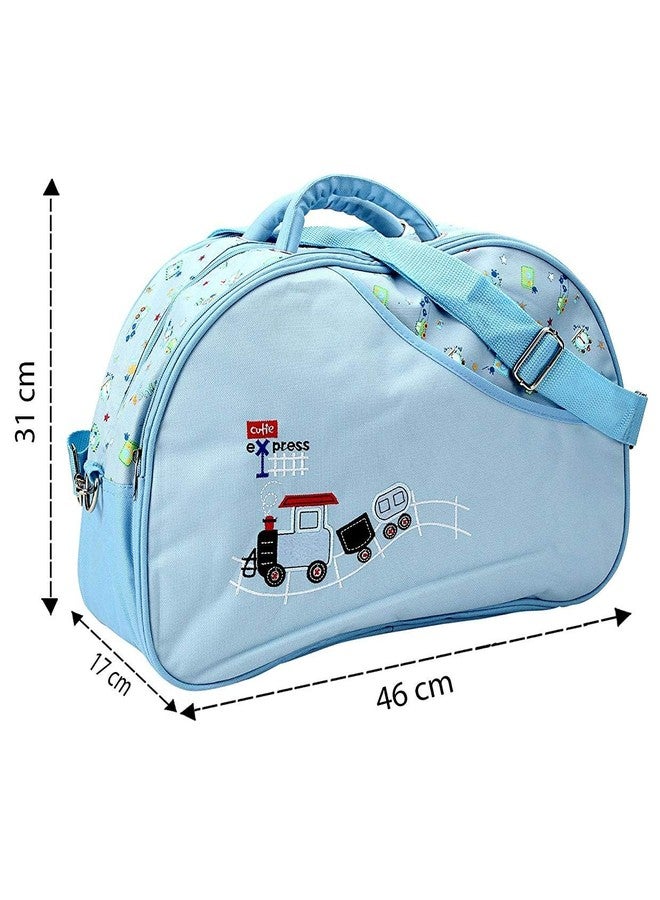 Unique Ideas New Born Baby Multipurpose Polyester Diaper/Mother Bag with Holder Diaper Changing Multi Compartment (Printed Blue, Medium)(Pack of 1) - Image 4